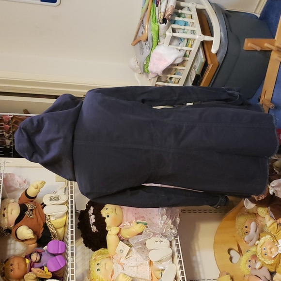 Free people Navy Plaid pea Coat size 8 - Picture 5 of 7